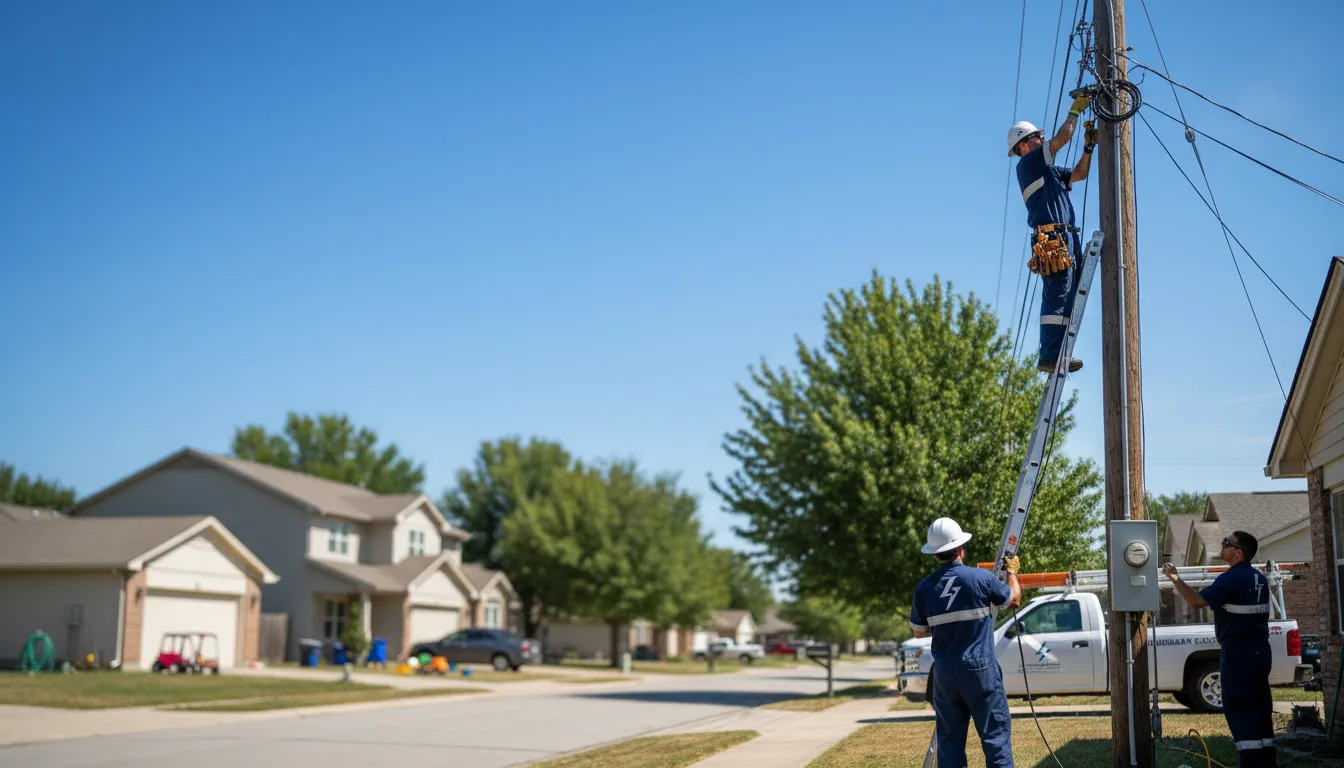 Residential electrician providing installation services in Marlow, OK